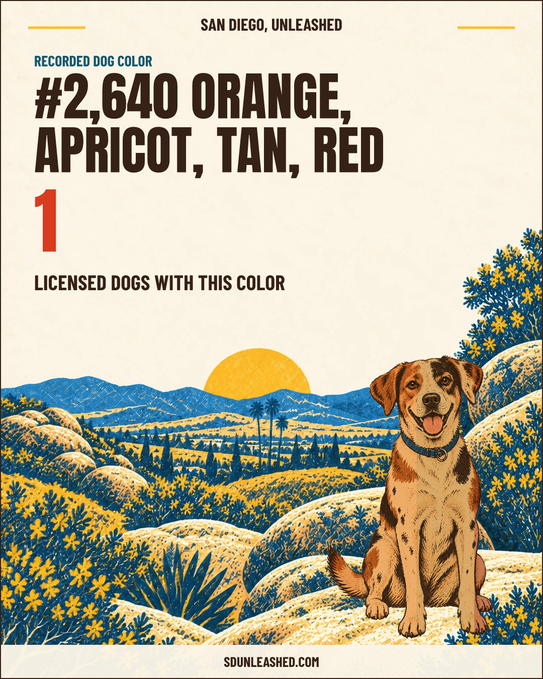 Orange, Apricot, Tan, Red share card
