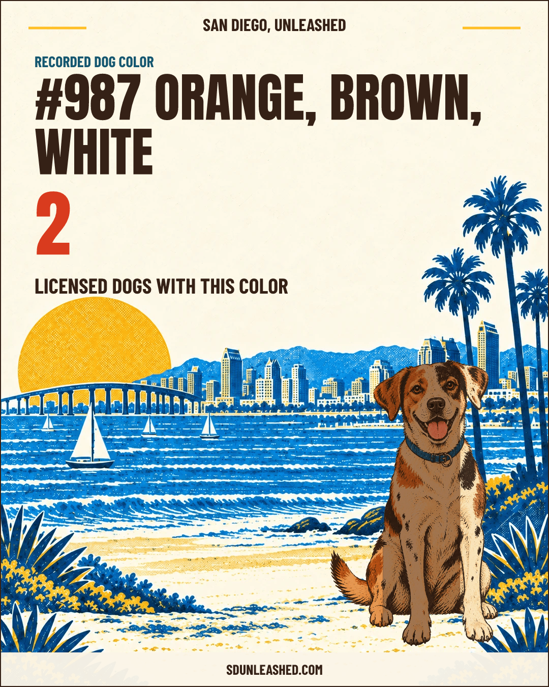 Orange, Brown, White share card