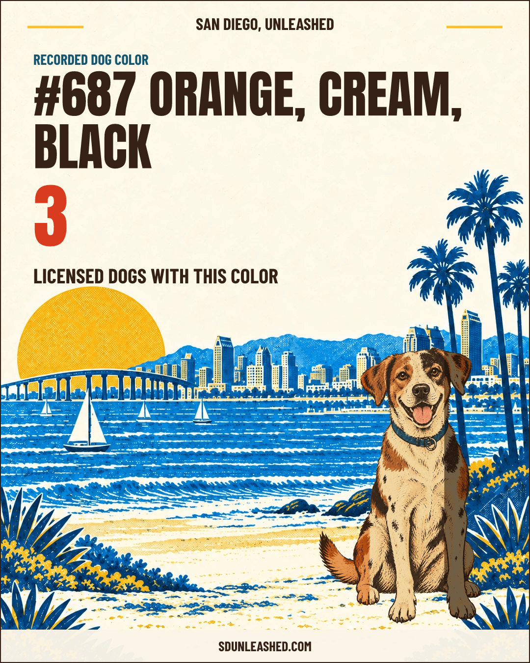 Orange, Cream, Black share card