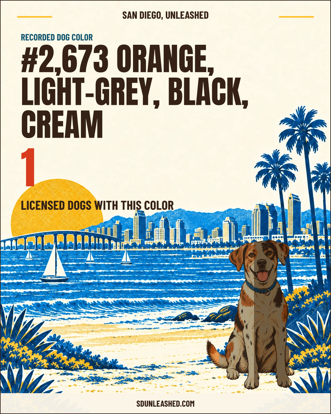 Orange, Light-grey, Black, Cream share card