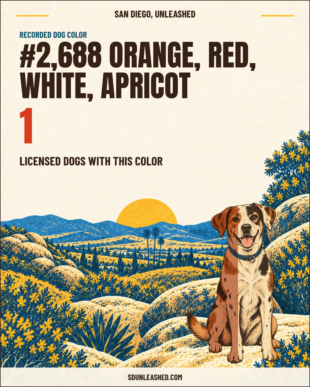 Orange, Red, White, Apricot share card
