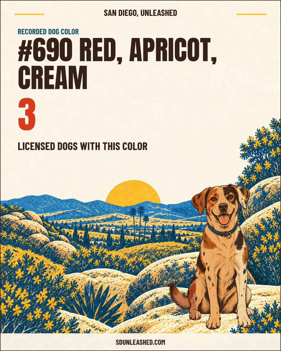Red, Apricot, Cream share card