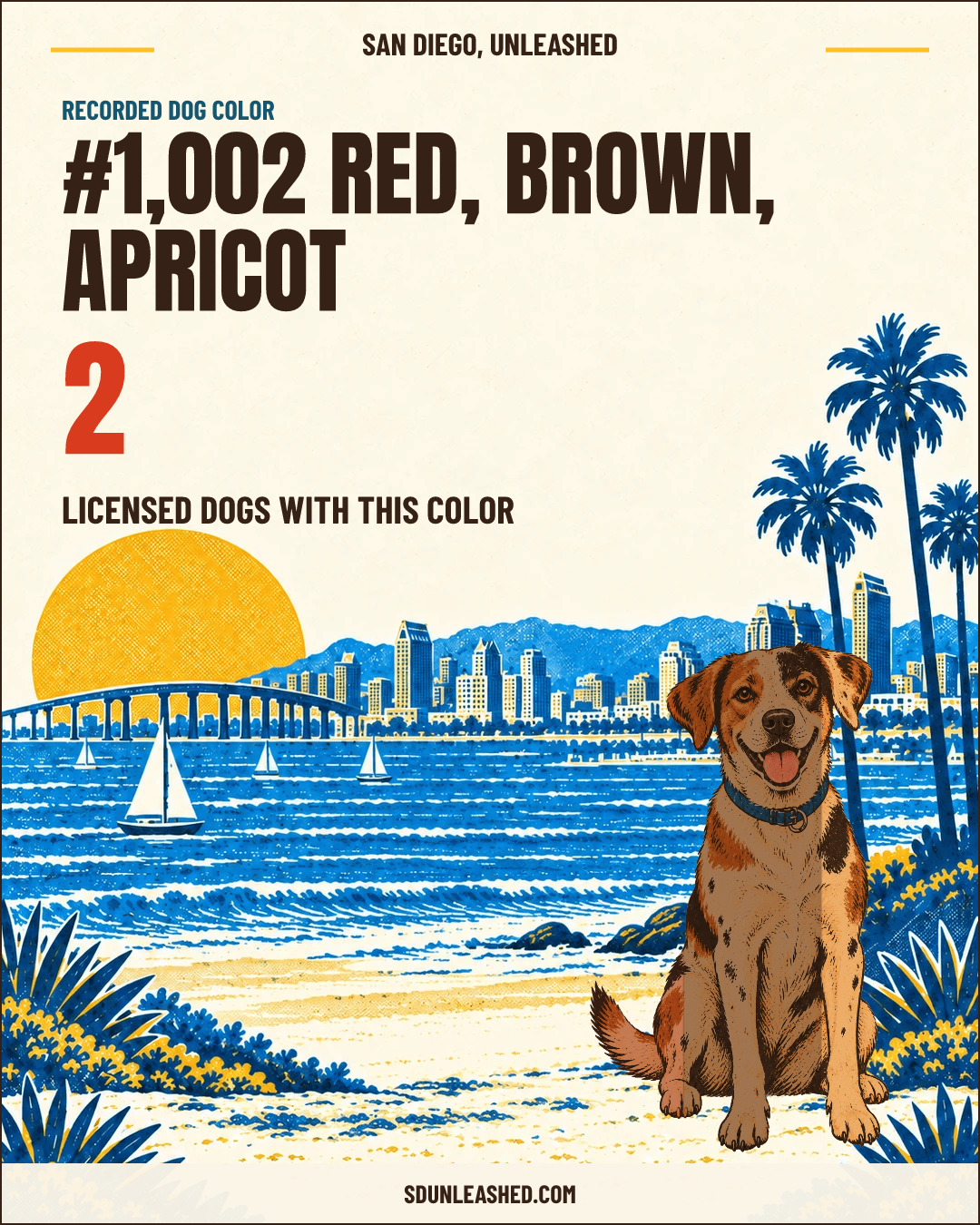 Red, Brown, Apricot share card
