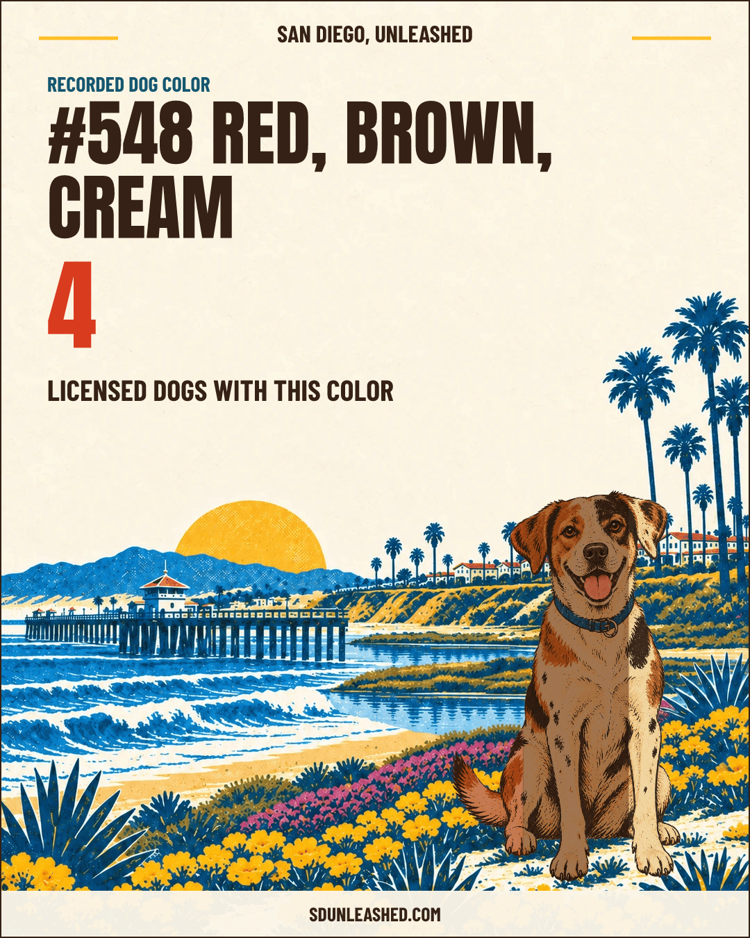 Red, Brown, Cream share card