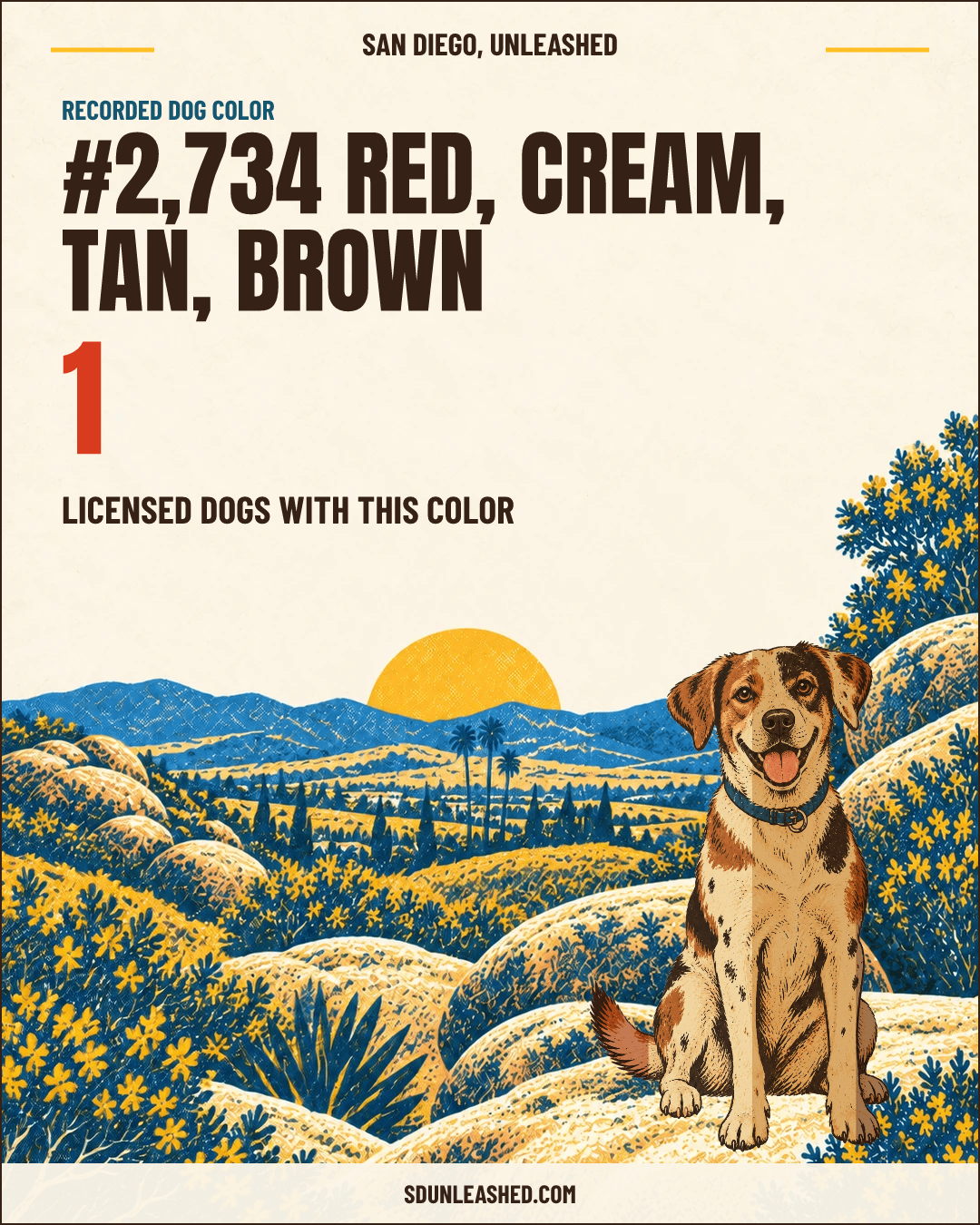 Red, Cream, Tan, Brown share card