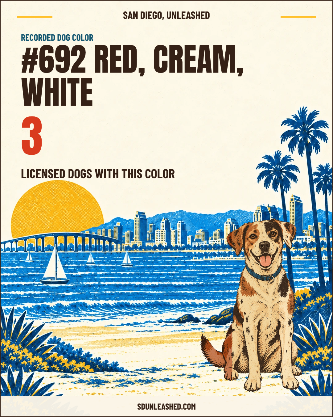 Red, Cream, White share card