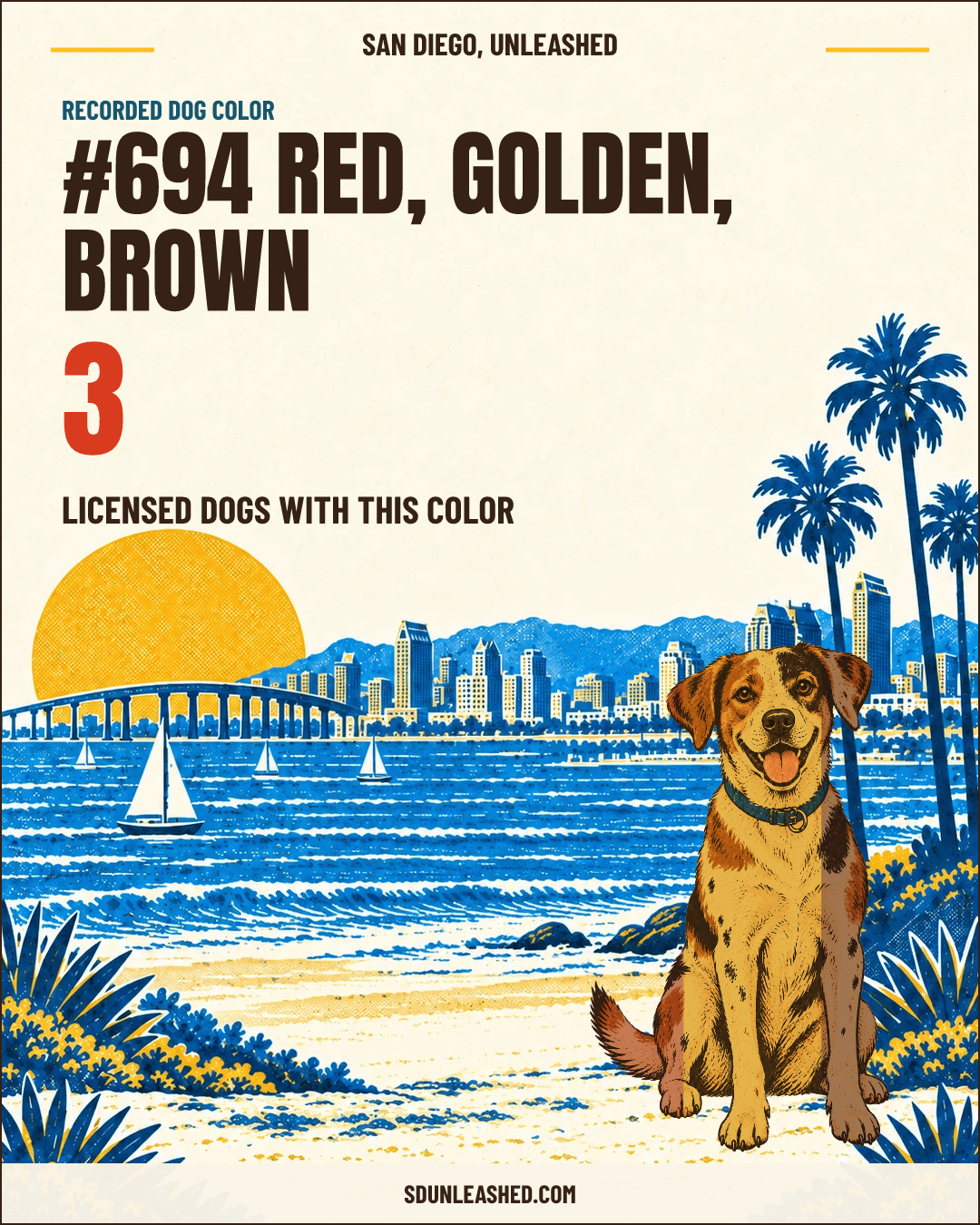 Red, Golden, Brown share card