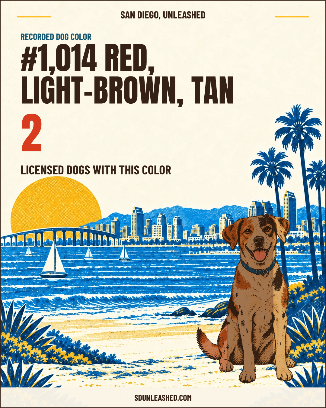 Red, Light-brown, Tan share card