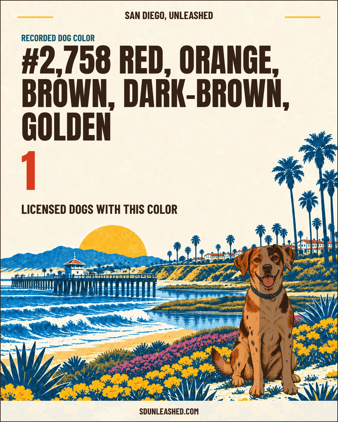 Red, Orange, Brown, Dark-brown, Golden share card