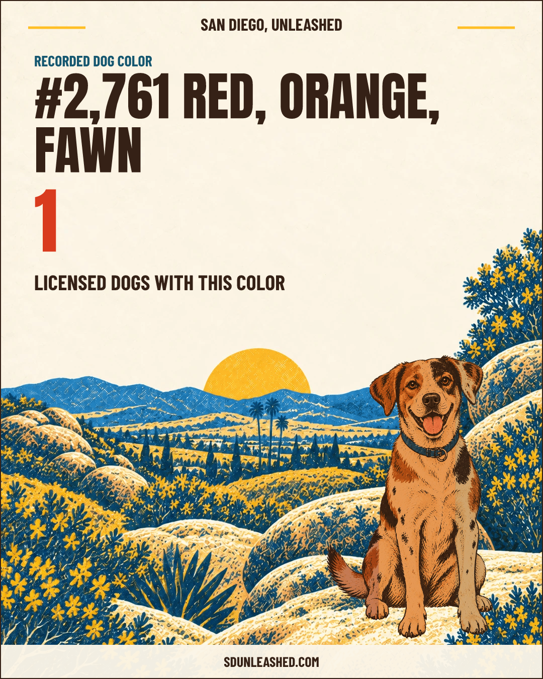Red, Orange, Fawn share card