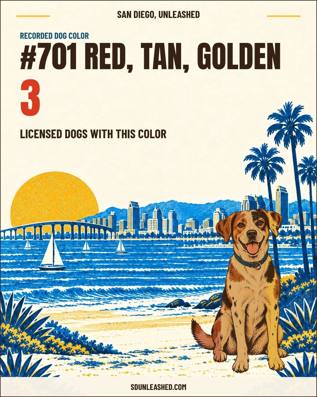 Red, Tan, Golden share card