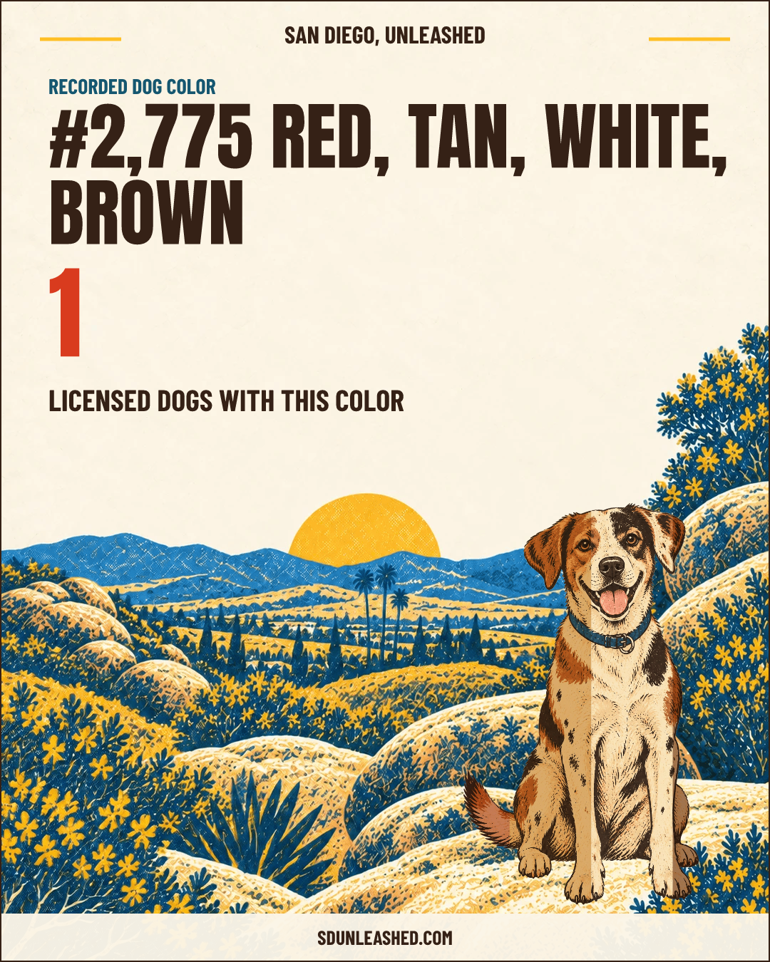 Red, Tan, White, Brown share card