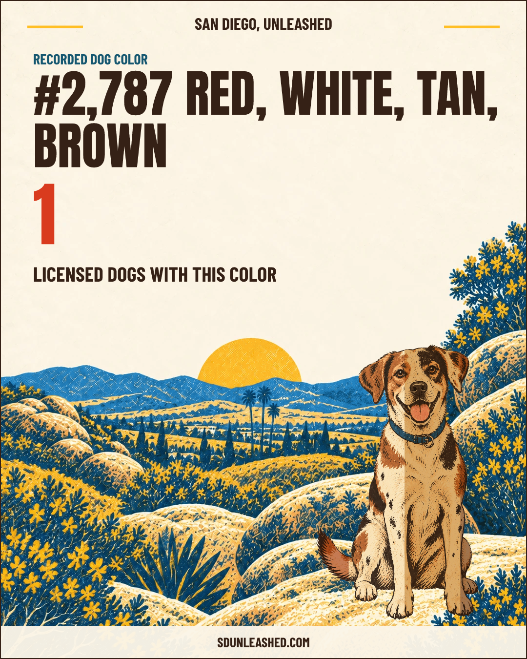 Red, White, Tan, Brown share card