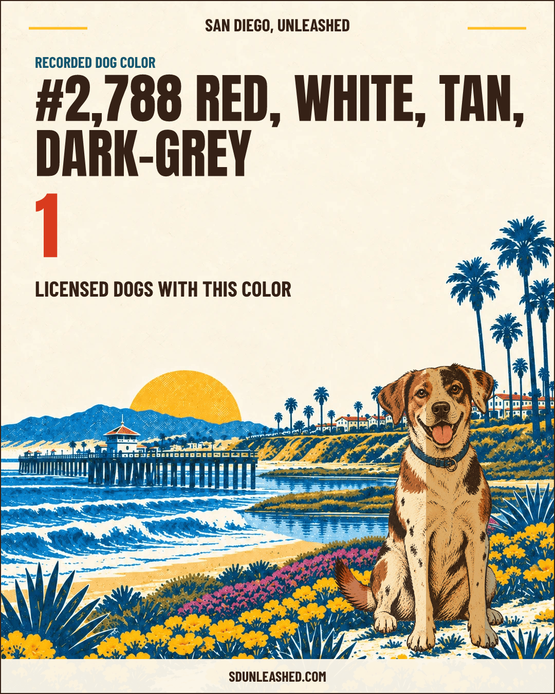 Red, White, Tan, Dark-grey share card