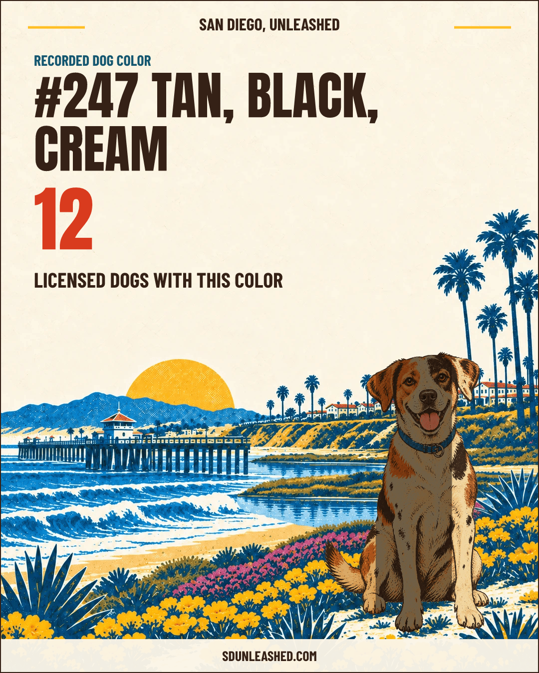 Tan, Black, Cream share card
