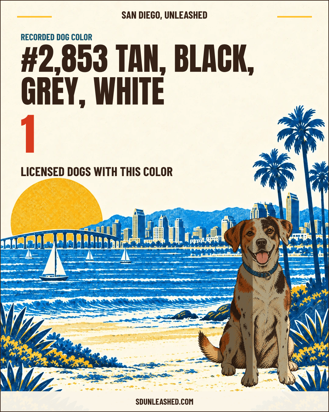 Tan, Black, Grey, White share card