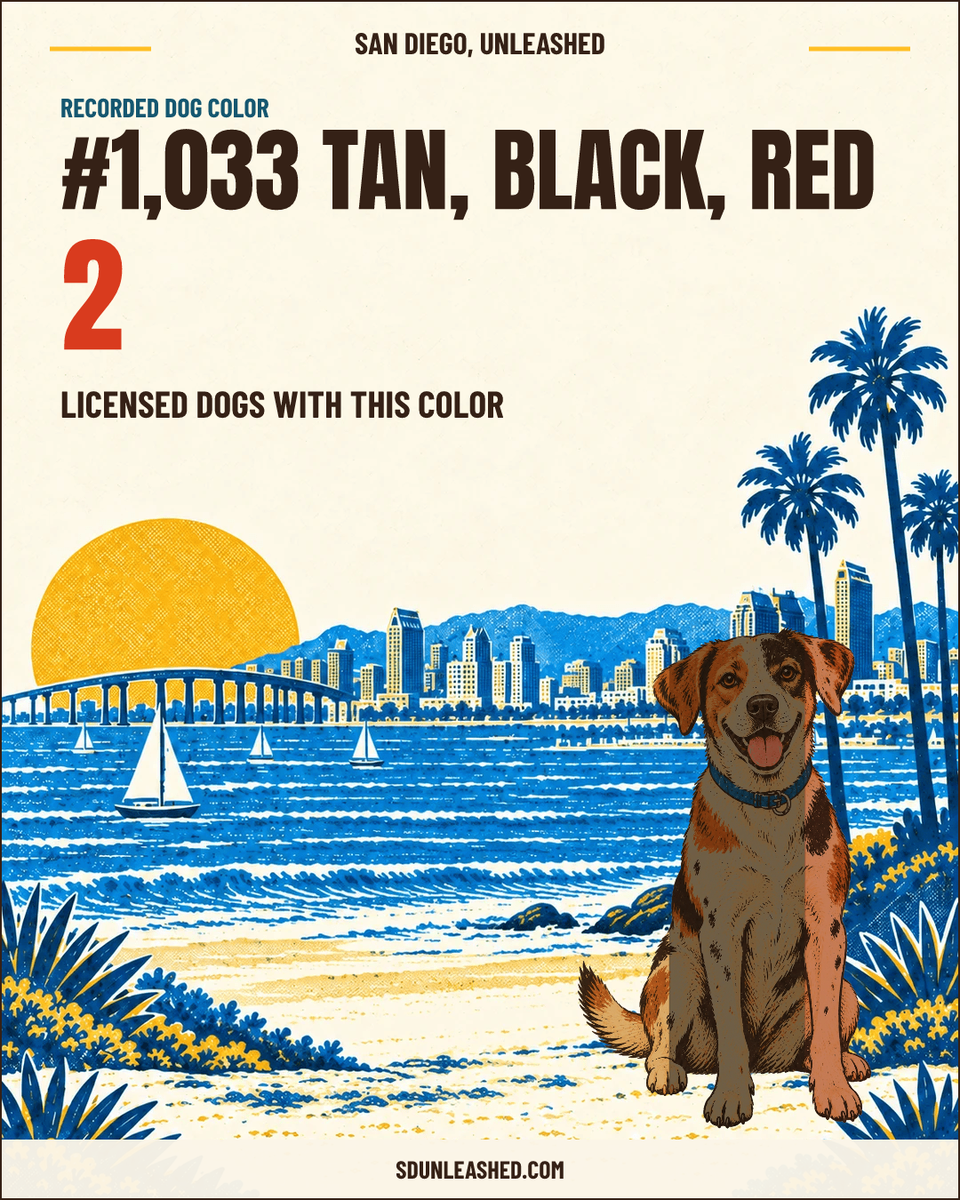 Tan, Black, Red share card