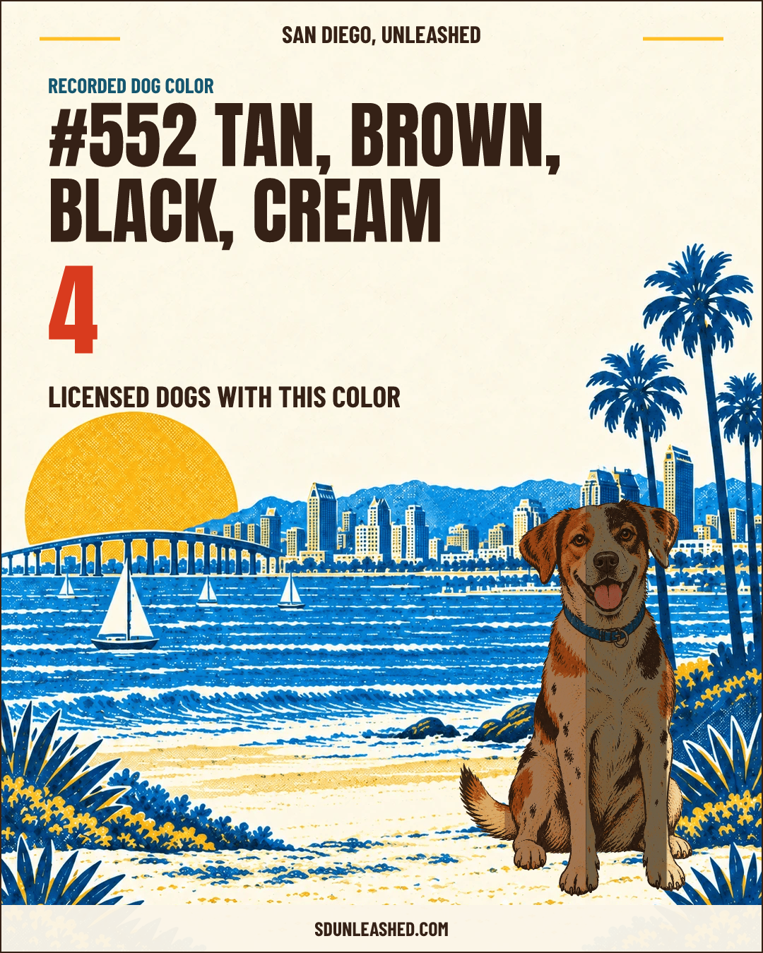Tan, Brown, Black, Cream share card