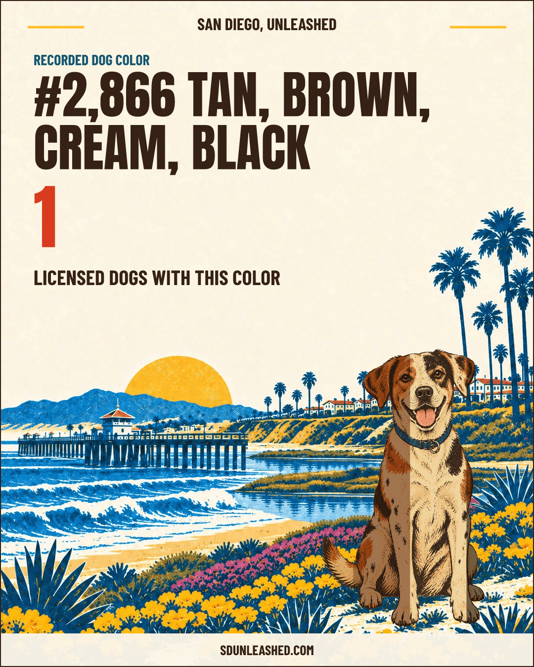 Tan, Brown, Cream, Black share card