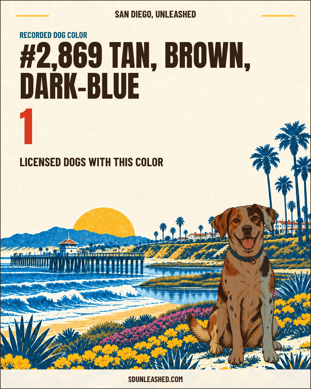 Tan, Brown, Dark-blue share card