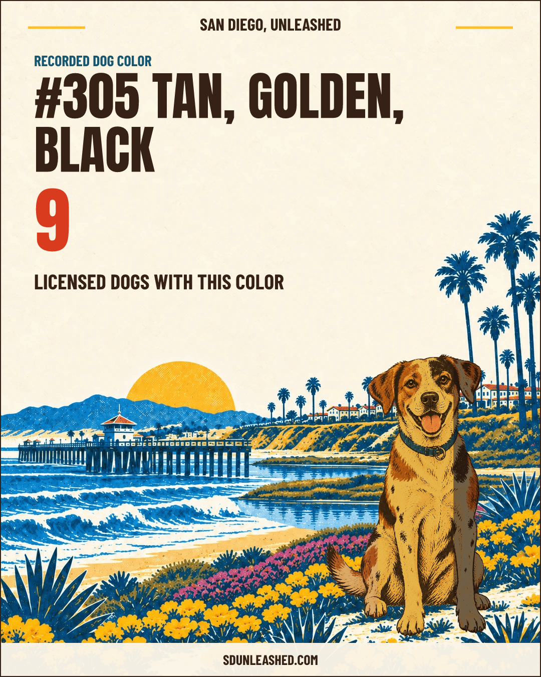 Tan, Golden, Black share card
