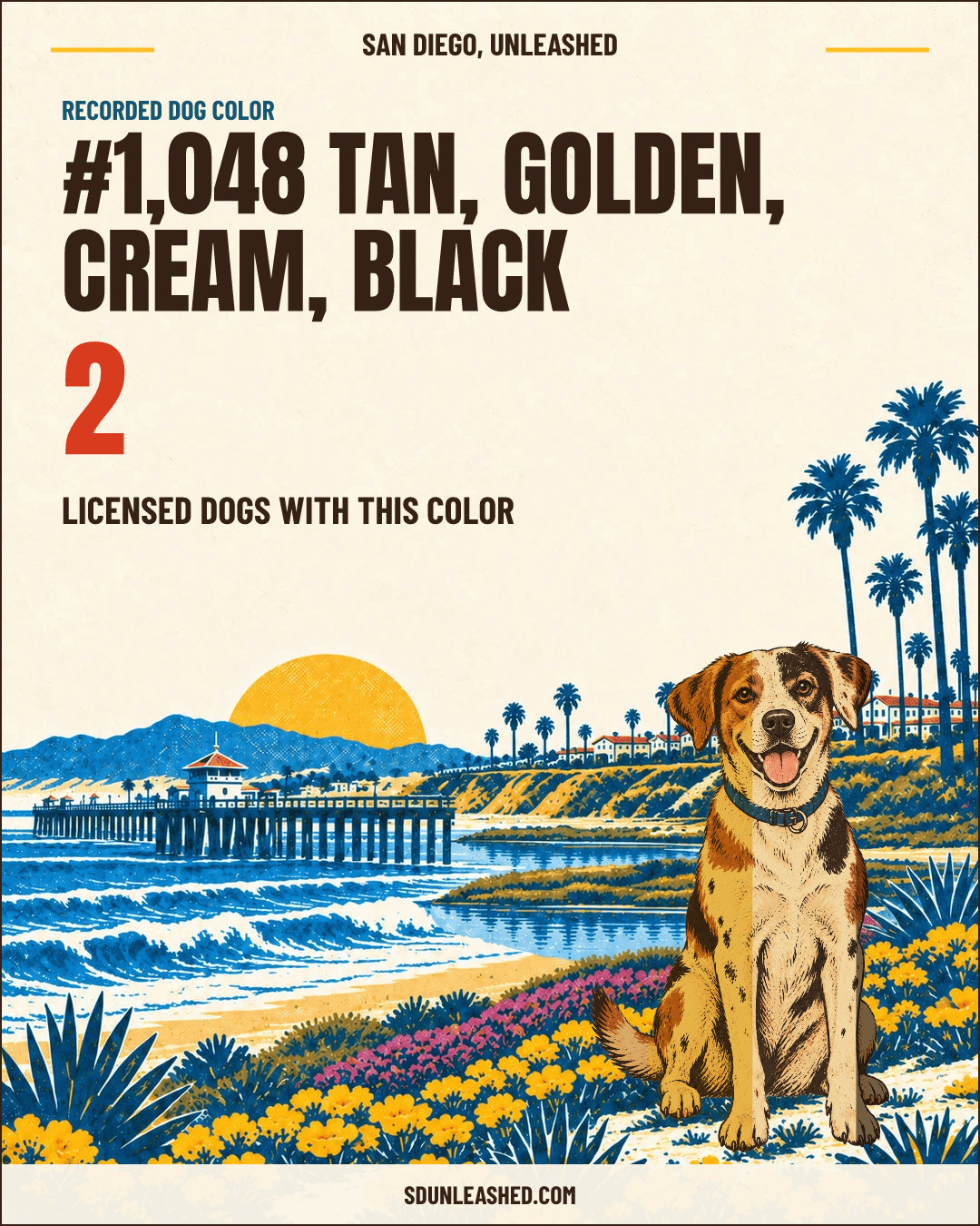 Tan, Golden, Cream, Black share card