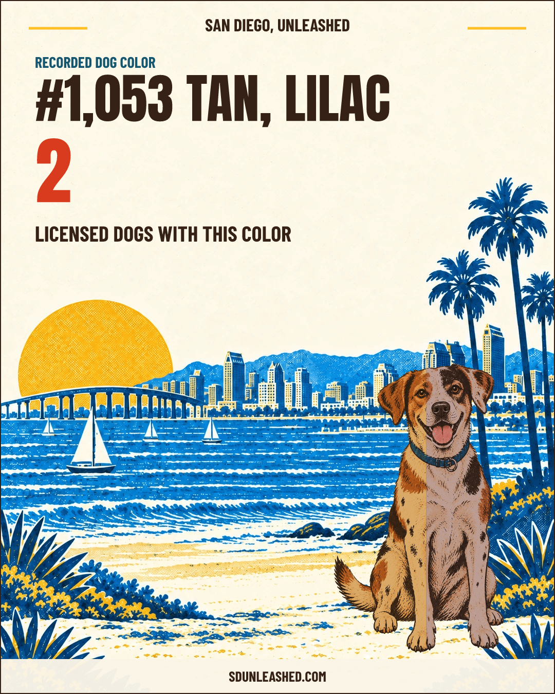 Tan, Lilac share card