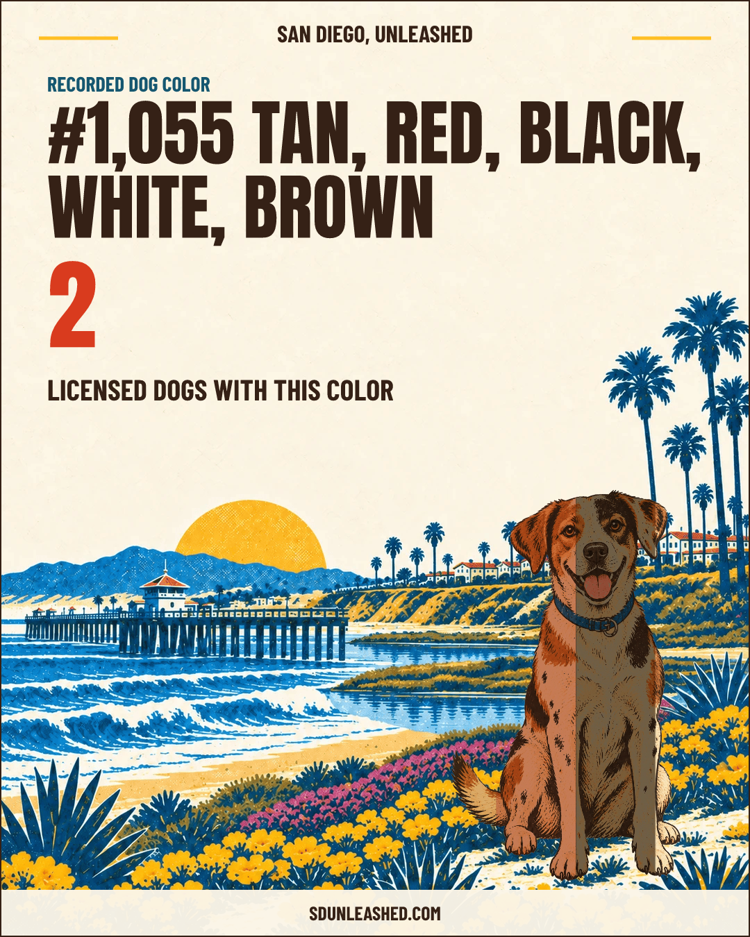 Tan, Red, Black, White, Brown share card