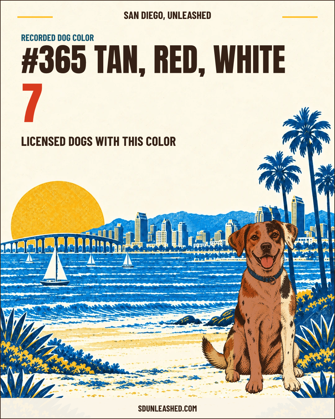 Tan, Red, White share card