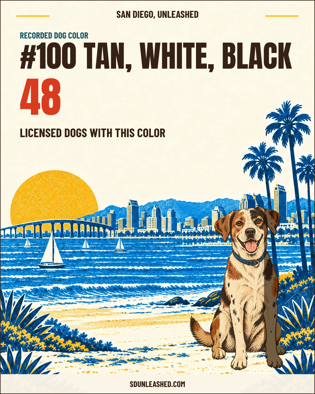 Tan, White, Black share card