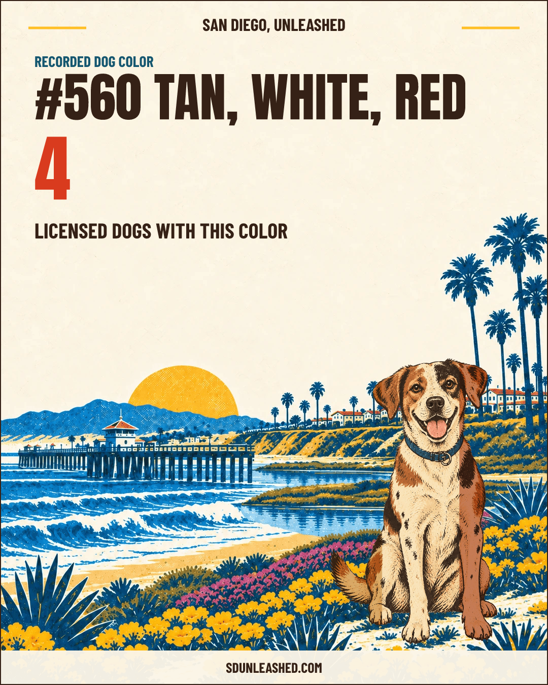 Tan, White, Red share card