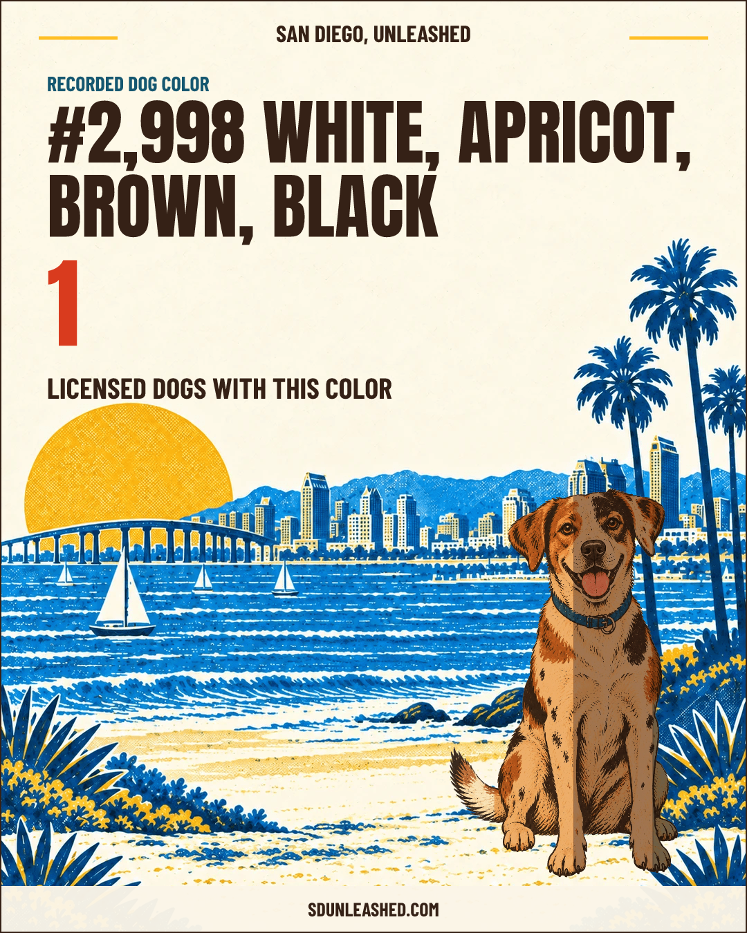 White, Apricot, Brown, Black share card