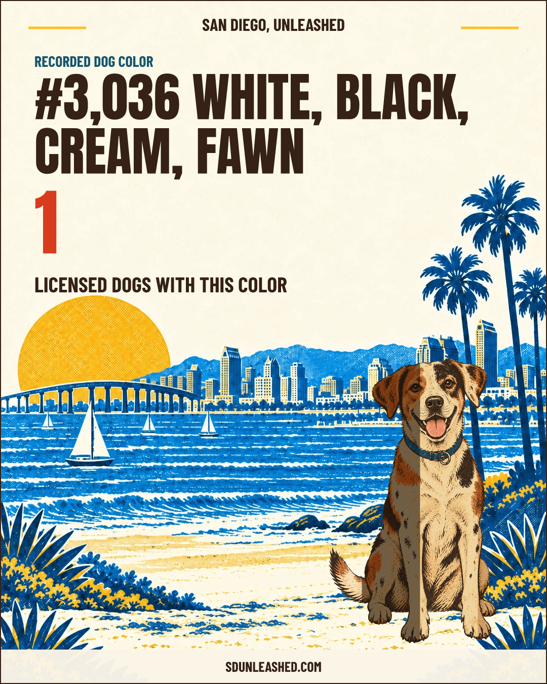 White, Black, Cream, Fawn share card