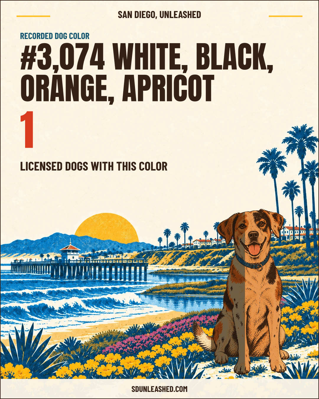 White, Black, Orange, Apricot share card