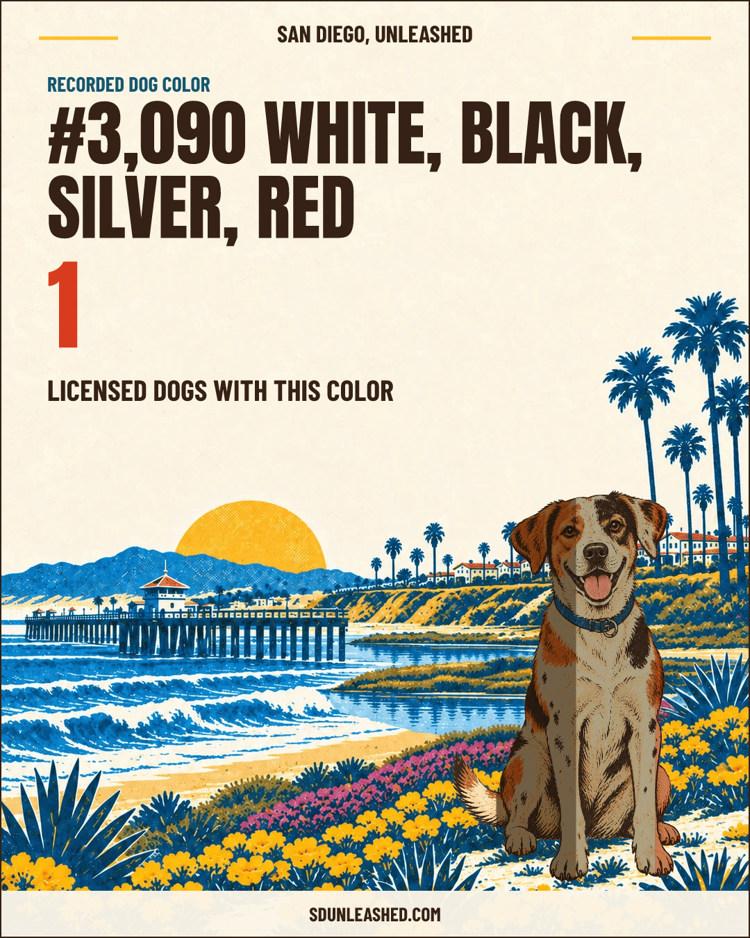 White, Black, Silver, Red share card