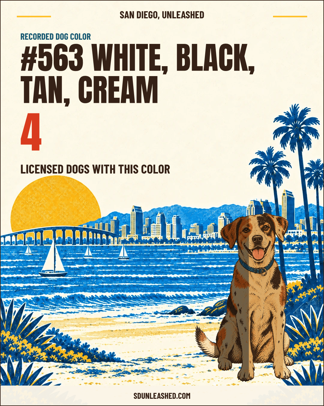 White, Black, Tan, Cream share card