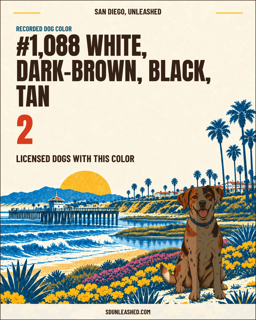 White, Dark-brown, Black, Tan share card