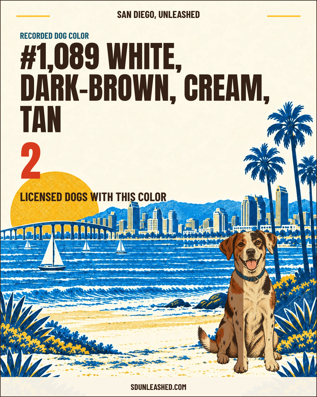White, Dark-brown, Cream, Tan share card