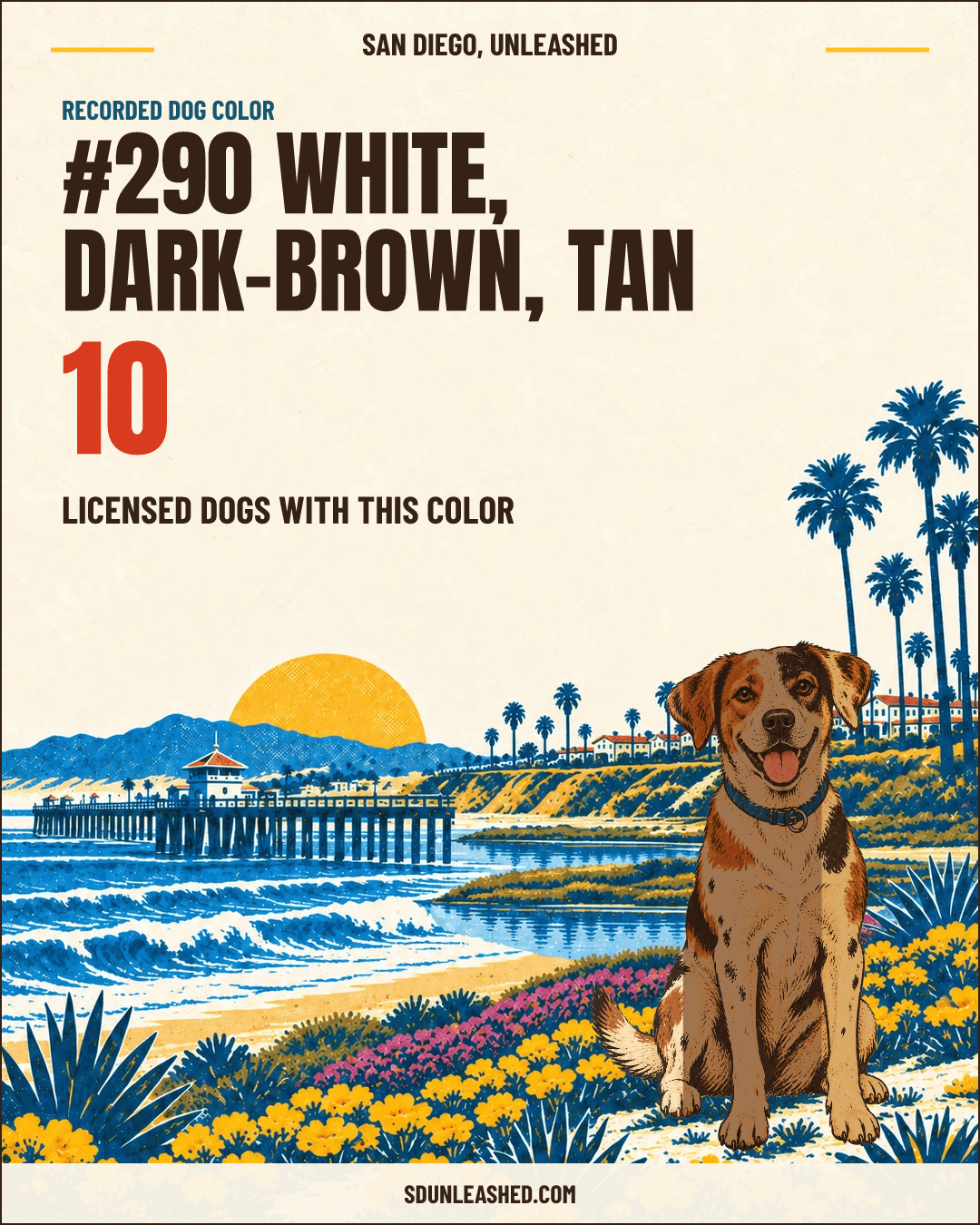 White, Dark-brown, Tan share card