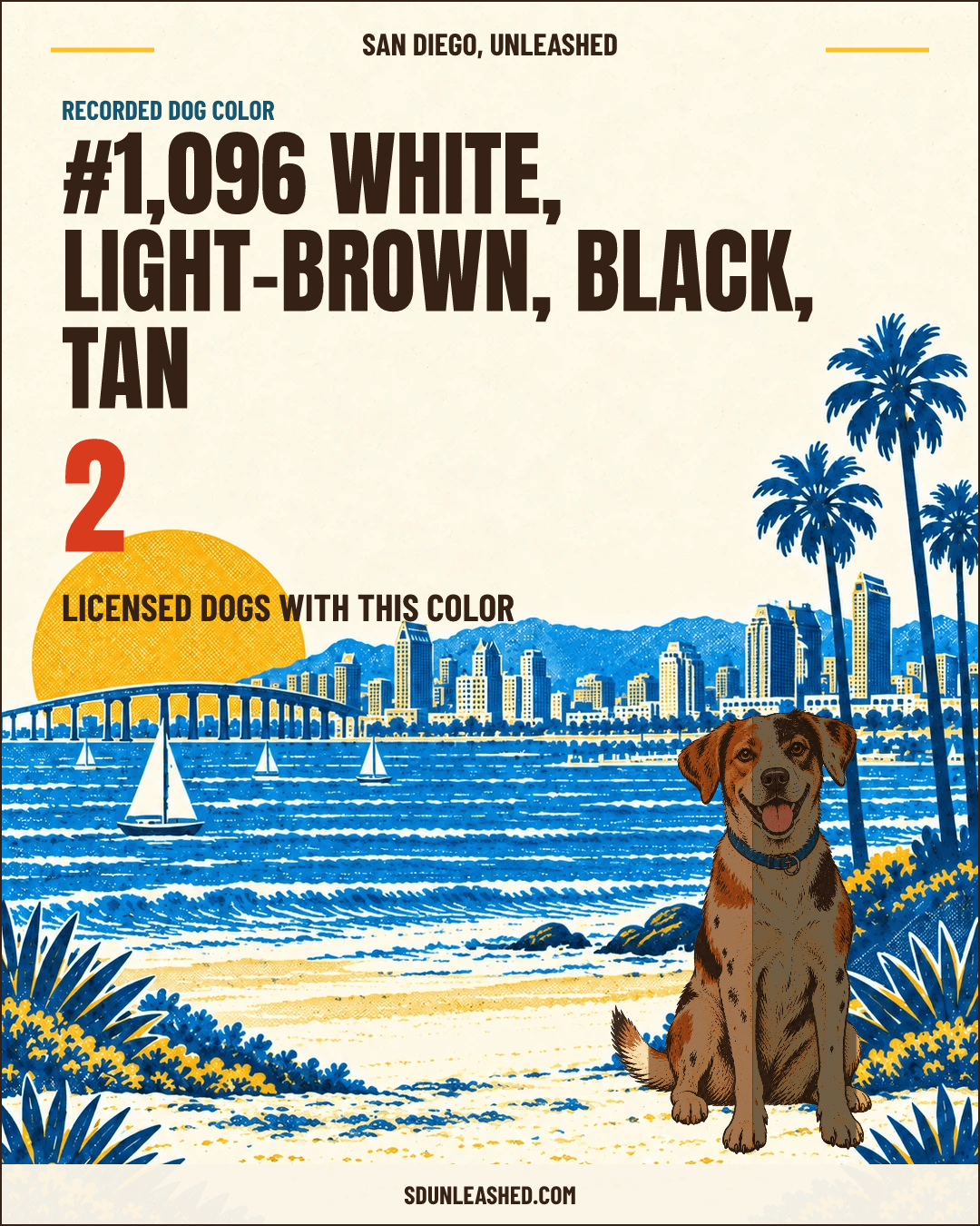 White, Light-brown, Black, Tan share card