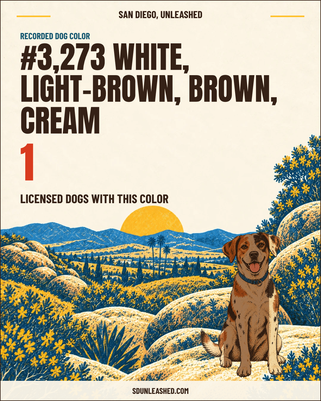 White, Light-brown, Brown, Cream share card