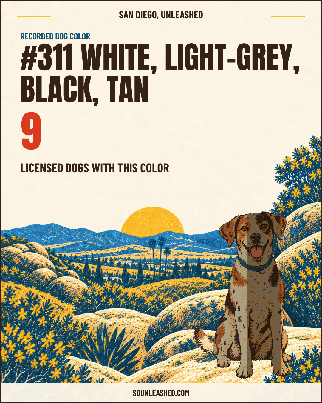 White, Light-grey, Black, Tan share card