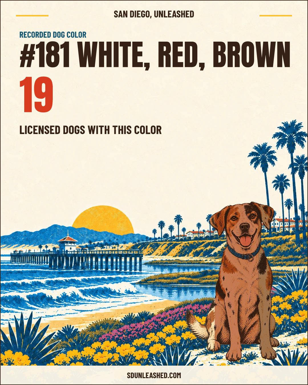 White, Red, Brown share card
