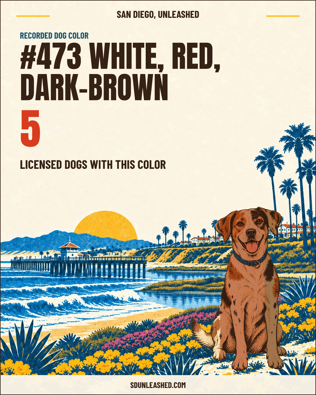White, Red, Dark-brown share card