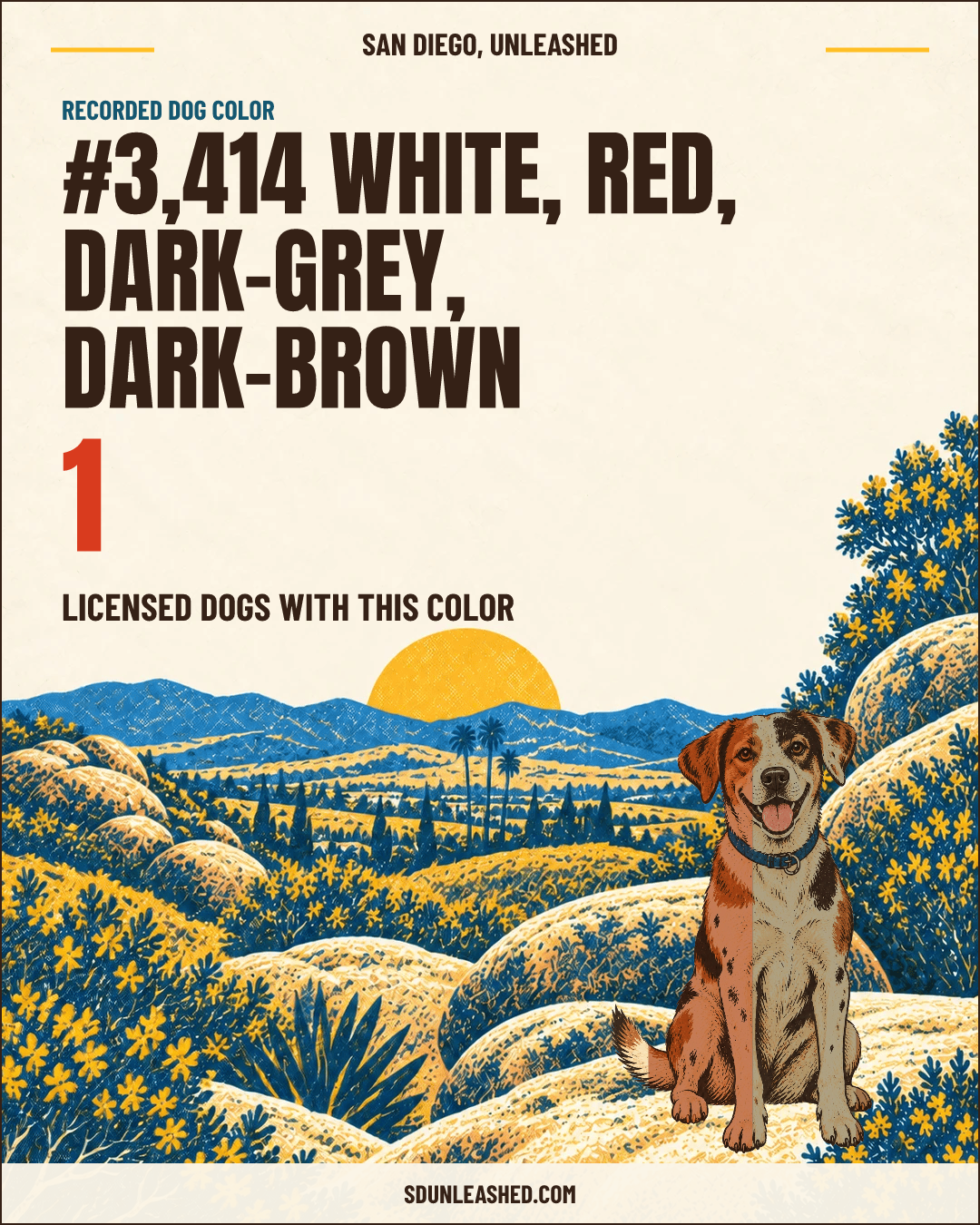 White, Red, Dark-grey, Dark-brown share card