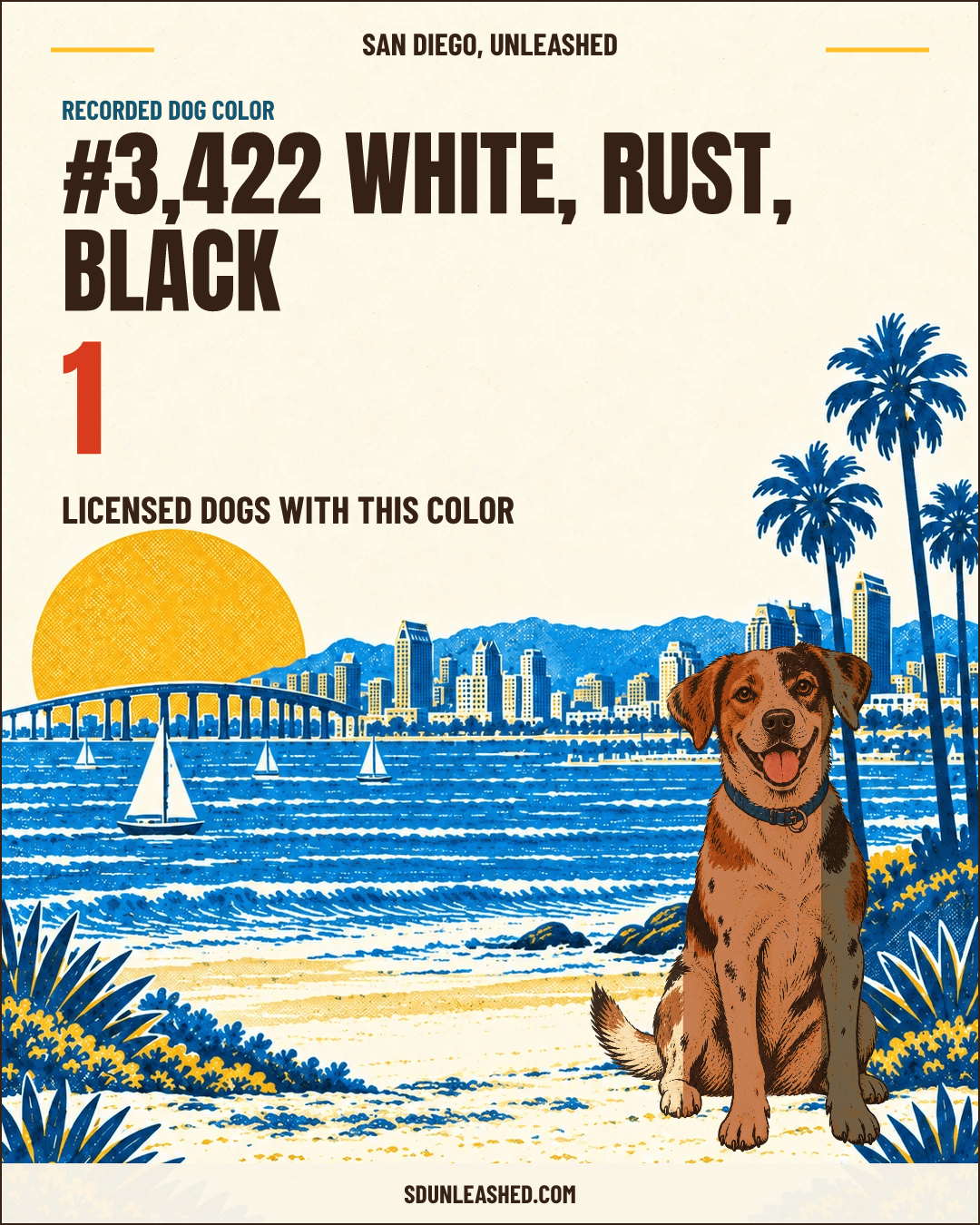 White, Rust, Black share card