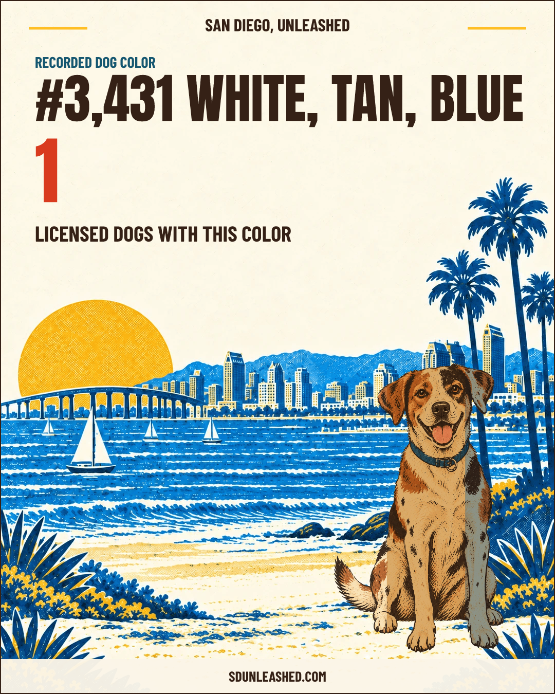 White, Tan, Blue share card