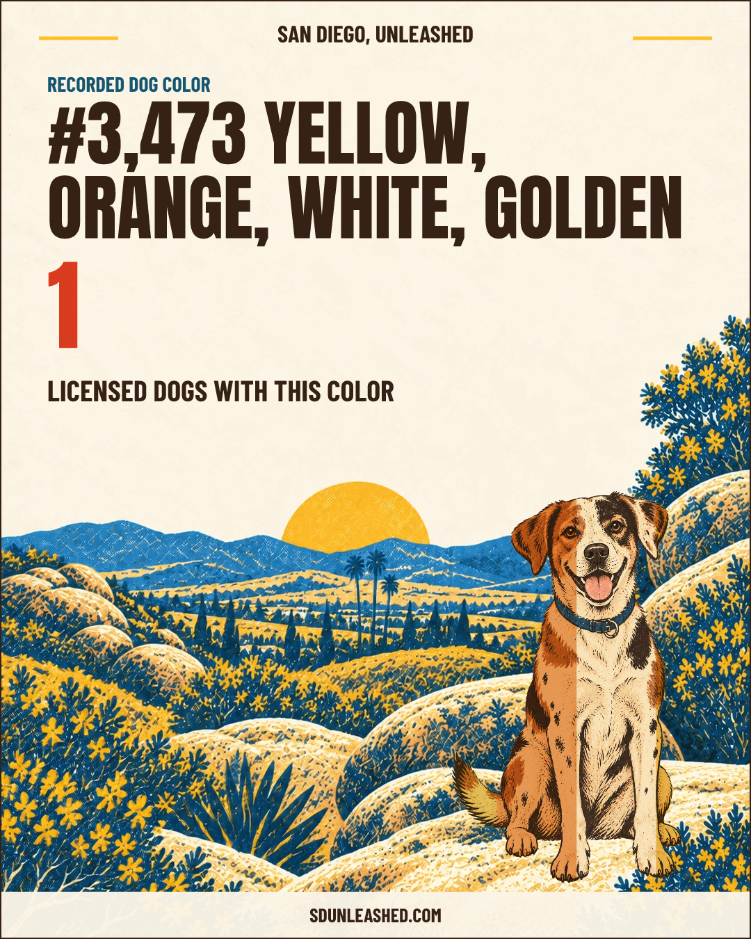 Yellow, Orange, White, Golden share card