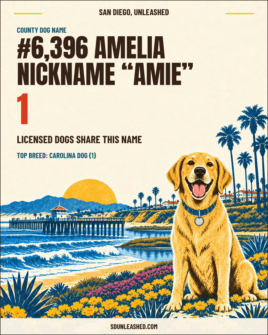 Amelia nickname “AMIE” share card